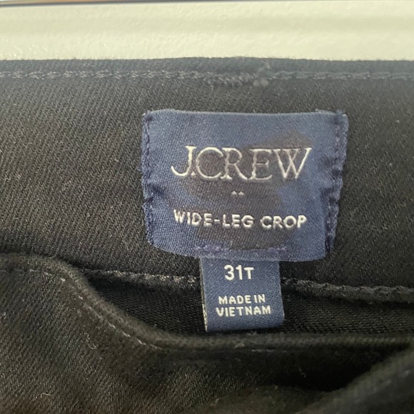 NWT J. Crew Wide Leg Crop Jeans 31 Tall Black All Day Stretch Preppy Minimalist - Picture 5 of 12
